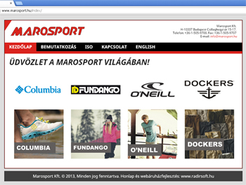 A Marosport kft. honlapja az átalakítás után!