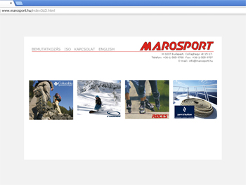 Marosport kft. régi honlapja az átalakítás elött...